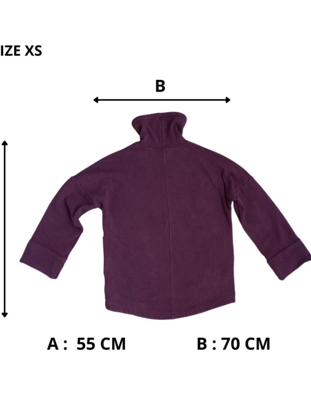 Athleta Cozy Fleece Pullover – Women’s Size XS, Plum High Neck Sweatshirt - Picture 10 of 10